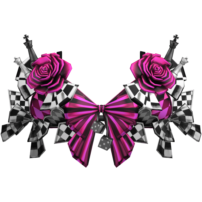 Checkered Chess Piece Corset Top w Roses in Pink
