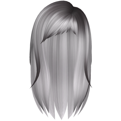 Hair White Black Girl w Bangs Side Part Silver cia Roblox item