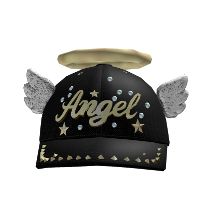 black winged angel halo cap Roblox item
