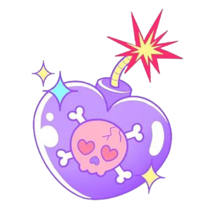 TB PNG Purple Heart Bomb Y2K Emo Skull Scene Roblox decal