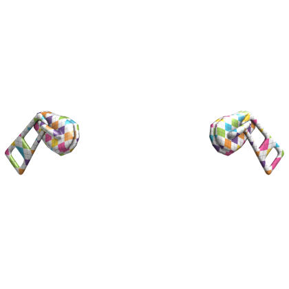 Y2k Zipper Hairclips Multi Color Checkered Roblox item