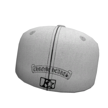 Backward White Chrome LA Fitted Hat Roblox item