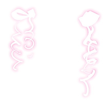 glowing emissive pink 🩷 kawaii cute doll ribbons