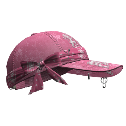Y2k Tilted Bandana Cap Pink V2