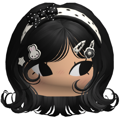 ♡ Girly Polka Dot Face Combo w/ Charms (Black)