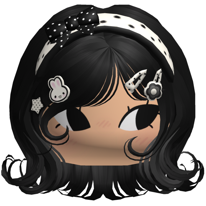 ♡ Girly Polka Dot Face Combo w/ Charms (Black)