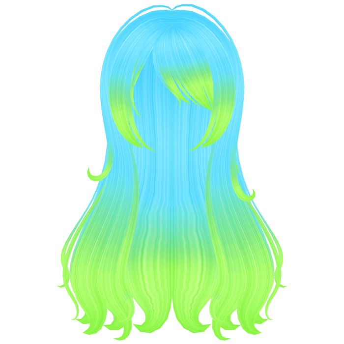 frutiger aero blue green wispy flowy hair (NEON)