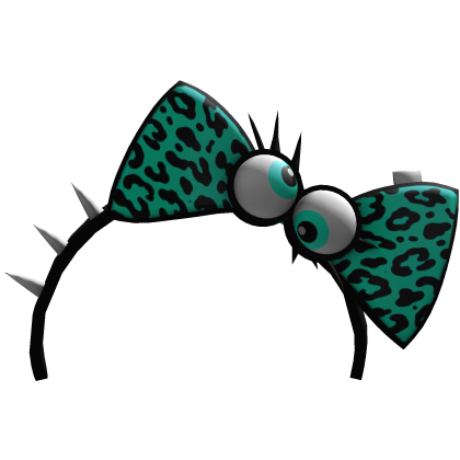 teal scene headband with eyeball bow Roblox item