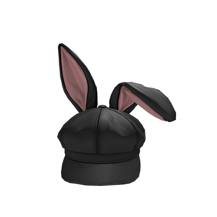 Leather Bunny Cap Black Pink