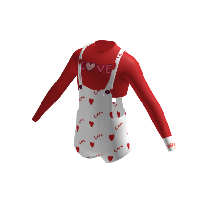 💖Valentines💖 Red and White Overalls
