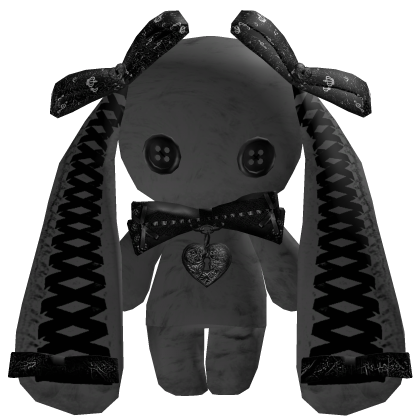 🖤🗝️ petite bête | button eyed grey bunny plush Roblox item