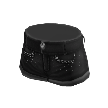 Short Jean Rhinestone Shorts - Black