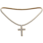vstar* Gold Cross Rhinestone Necklace