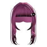 black and dark pink curly hair