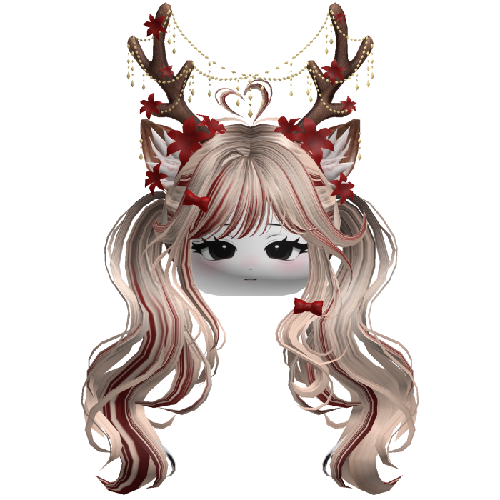 Ethereal Christmas Fairy Fawn Pigtails w/ Antlers