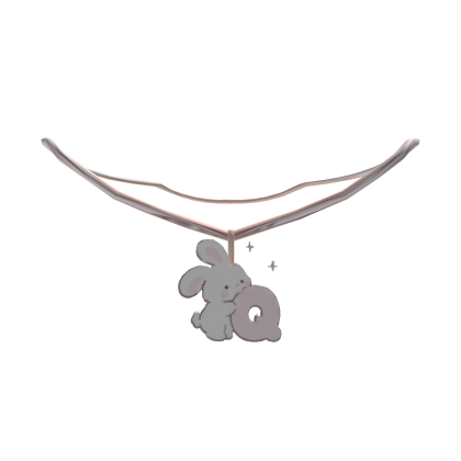 cute q pink bunny initial necklace 1.0