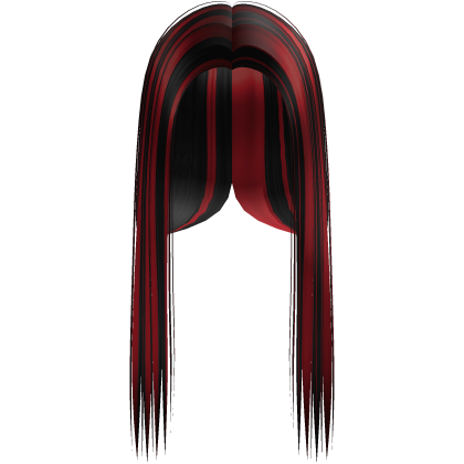 Black and Red Highlights Y2k Front-Swept Hair