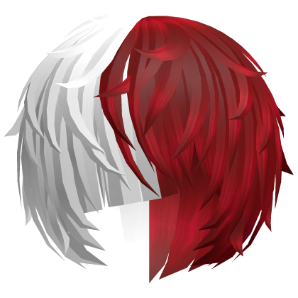 ^,…,^ red&white messy vkei anime emo moe hair 