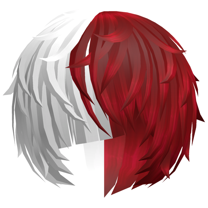 ^,…,^ red&white messy vkei anime emo moe hair 