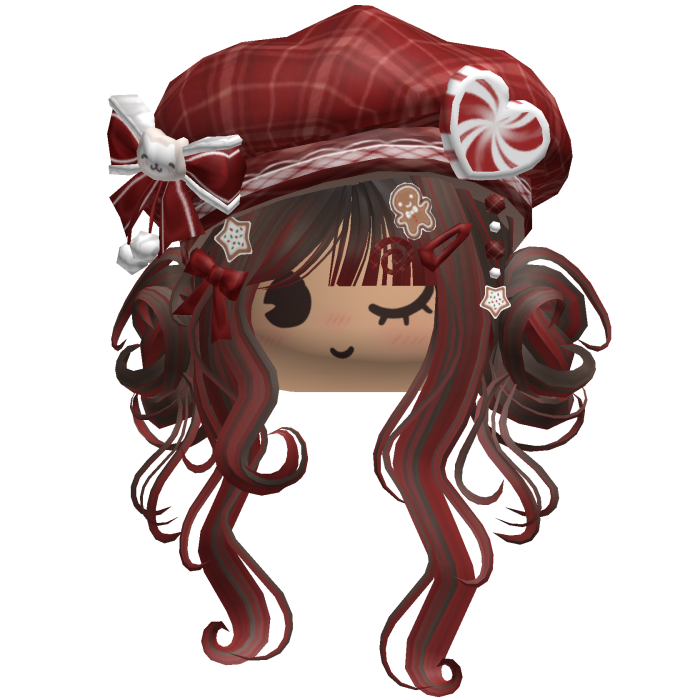 ♡ Christmas Swirly Wispy Buns (Brown & Red)