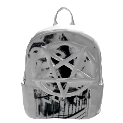 Niche aesthetic pentagram white backpack