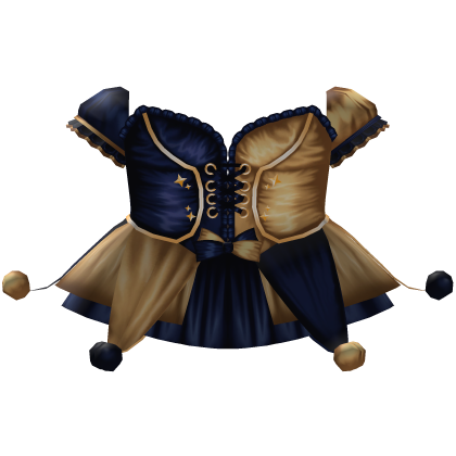 Blue and Gold Jester Dress Roblox item