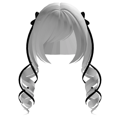 Curly Ribbon Pigtails (White) Roblox item