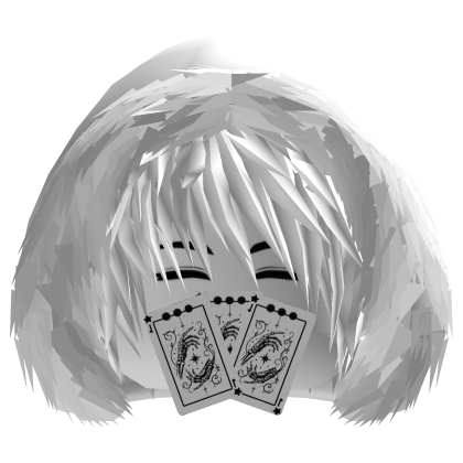 Vkei Dashie Emo White Hair Skeleton Cards Fur Hood Roblox item