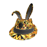 Golden Sparkle Time Diamond Bunny Fedora V1