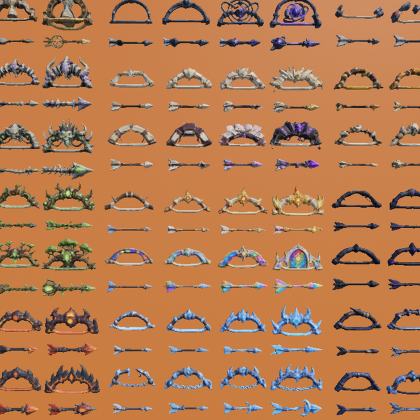 300+ Low Poly Evolving Bow & Arrow Models