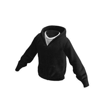 ✦ Oversized Y2K Zip-Up Black Hoodie ✦ thumbnail