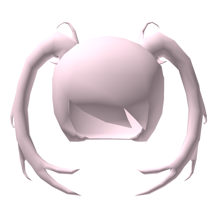 Low Poly Curved Pigtails Pink