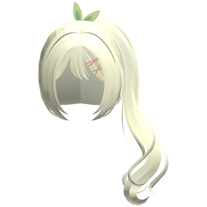 blonde silly leaf side swirly ponytail
