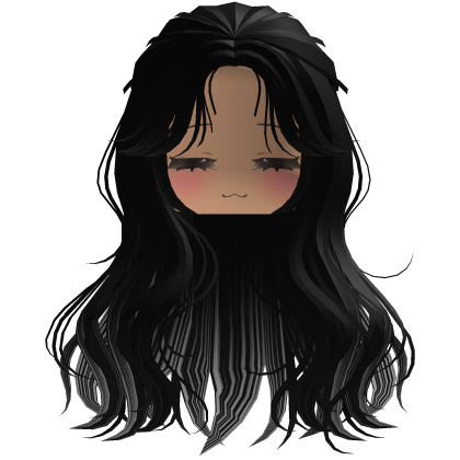 cute y2k fluffy beautiful pretty hair (Black) Roblox item