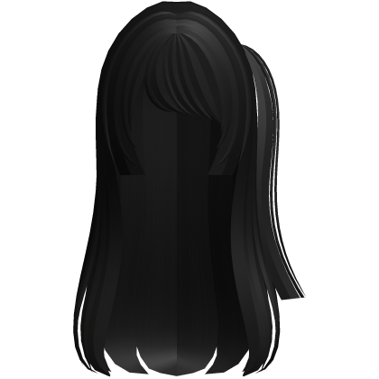emo moe hime long hair w side pony black