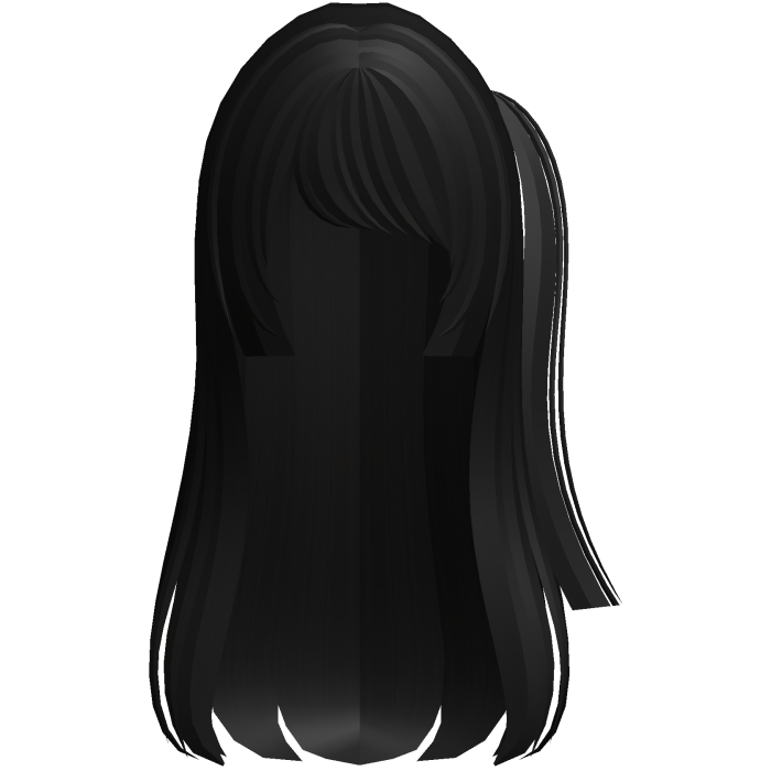 emo moe hime long hair w side pony black