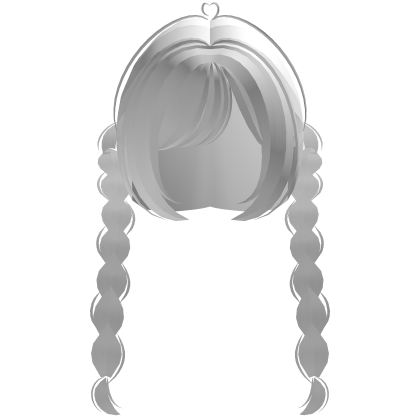 cute back double doll braids in white Roblox item