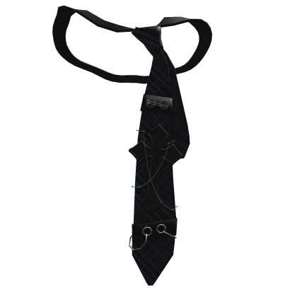 Gothic Cross Plaid Tie (Black)