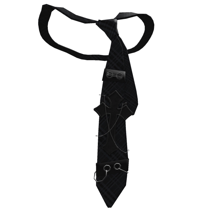 Gothic Cross Plaid Tie (Black)