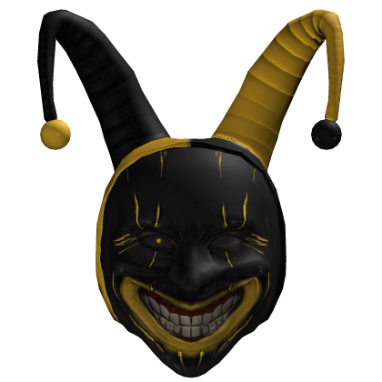 Scary Jester Black Yellow Evil Mask