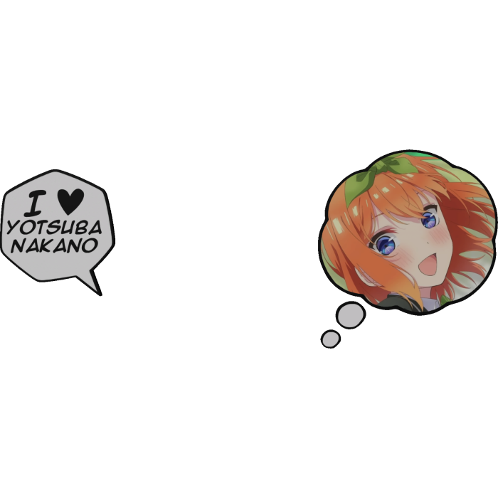 Yotsuba Nakano Thinking Bubble + I Love Text