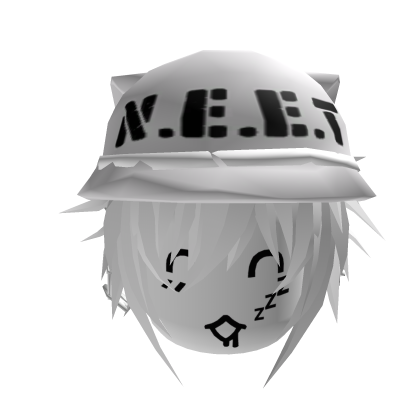 Vkei Moe Sleepy Cat Y2K White Hair Roblox item