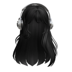 Straight Hair with Headphones(Black3)