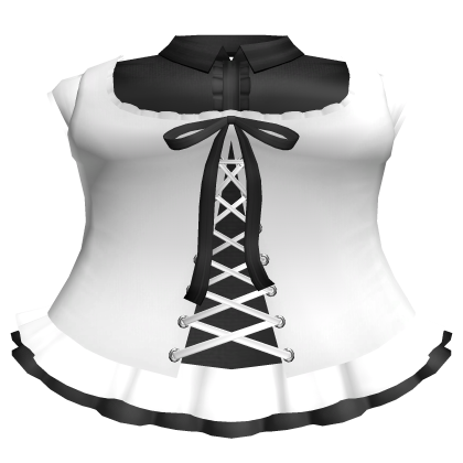 ♡꒰ gothic white and black corset laced dress