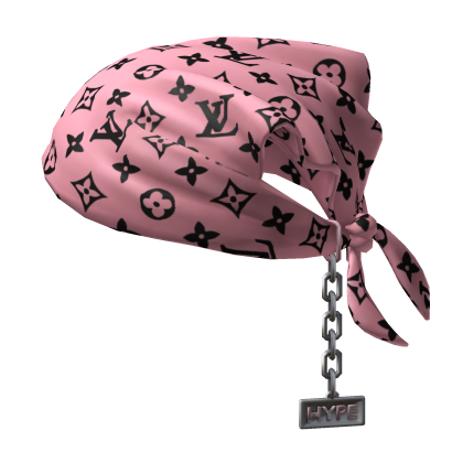Tied LV Bandana Hat with Chain 