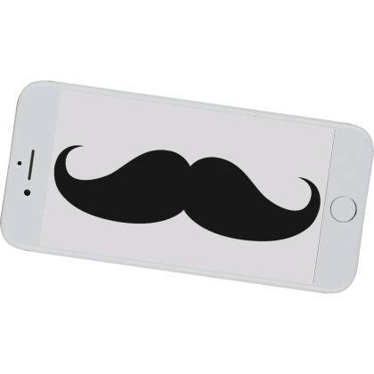 Scene Mustache Phone Face Cover