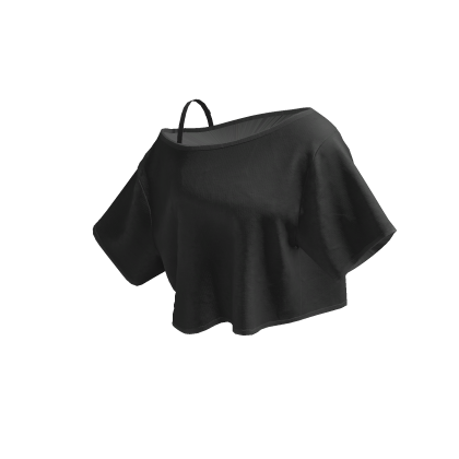 Black Off Shoulder Oversized T-Shirt thumbnail