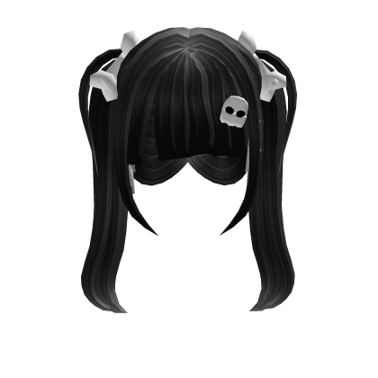 Black and White Haunted Skull Pigtails