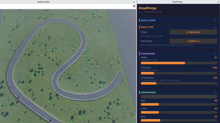 RoadForge — Spline Road Builder preview 2