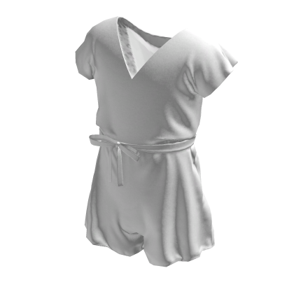White V-Neck Romper